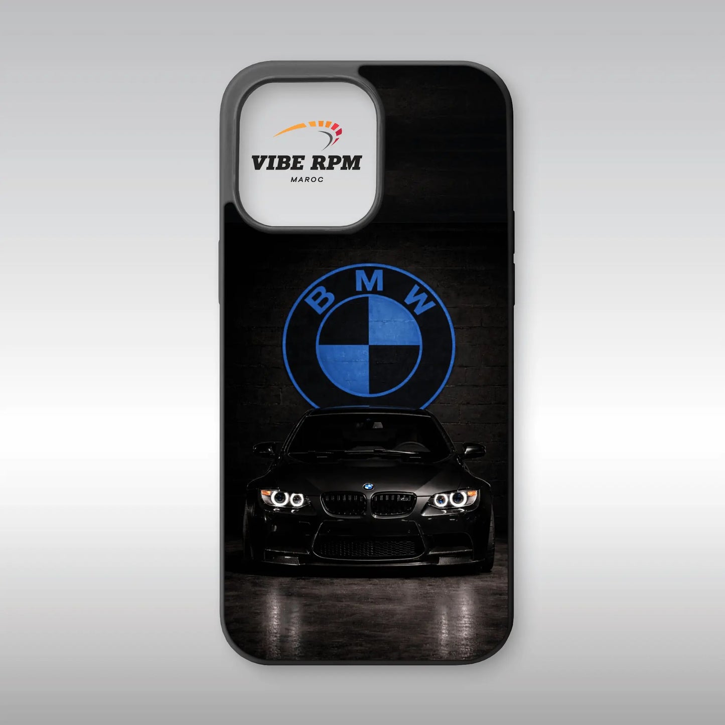 Coque téléphone BMW M3 VibeRPM, design automobile iconique, finition mate soft-touch, silicone premium, protection anti-chocs