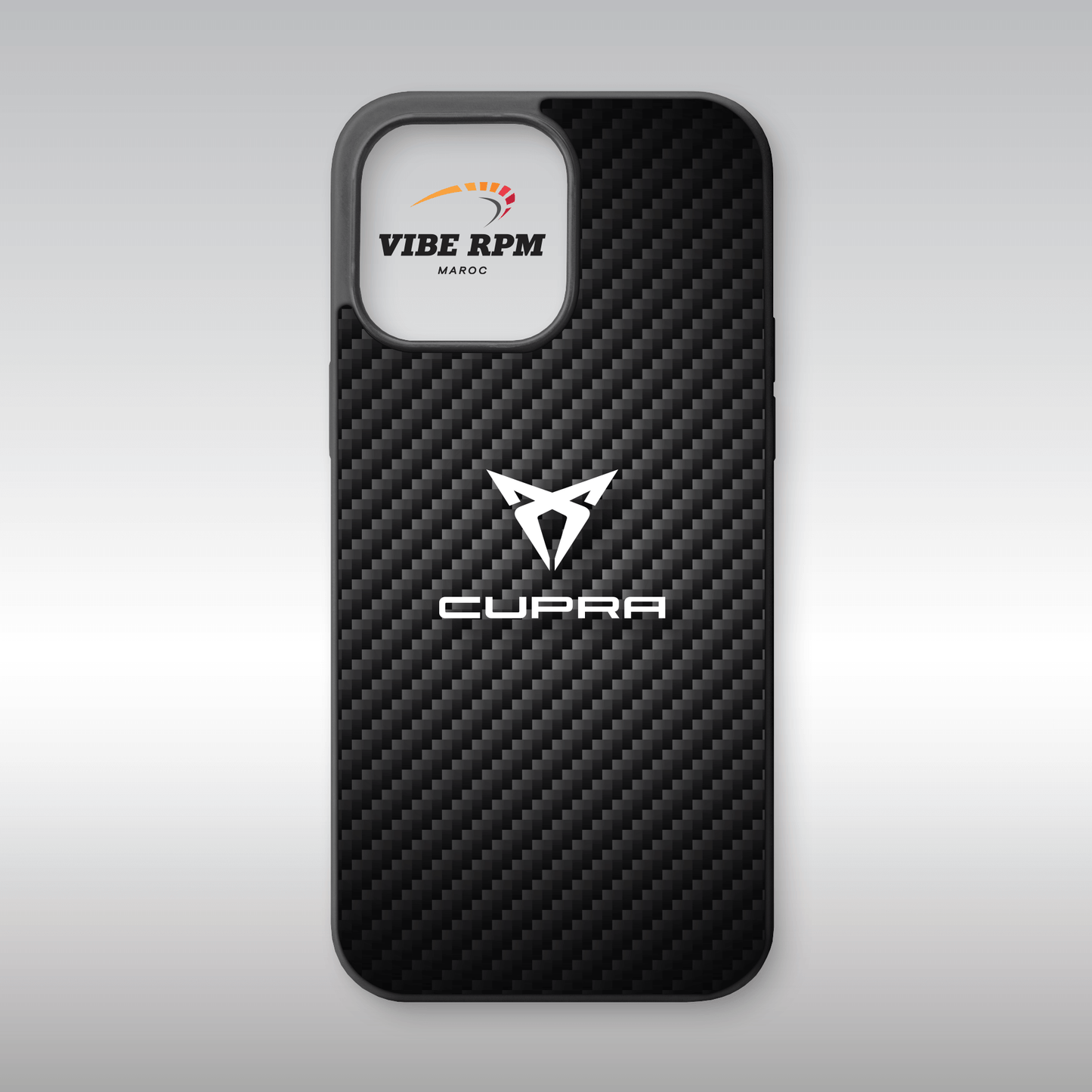 Coque téléphone Cupra VibeRPM, design sportif, finition matte, silicone premium, protection anti-chocs