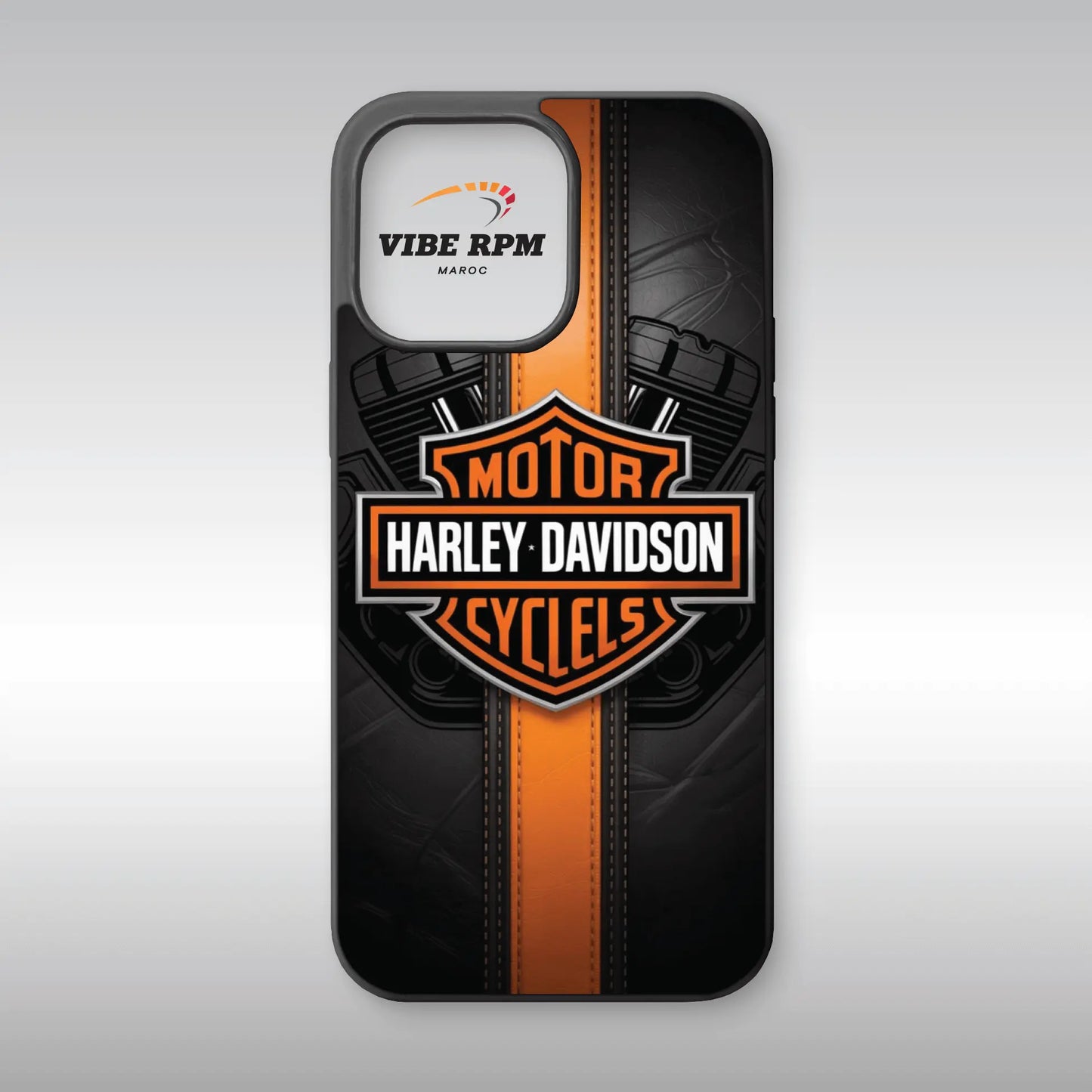 Coque téléphone Harley-Davidson VibeRPM, design biker emblématique, finition matte, silicone premium, protection anti-chocs, livraison gratuite