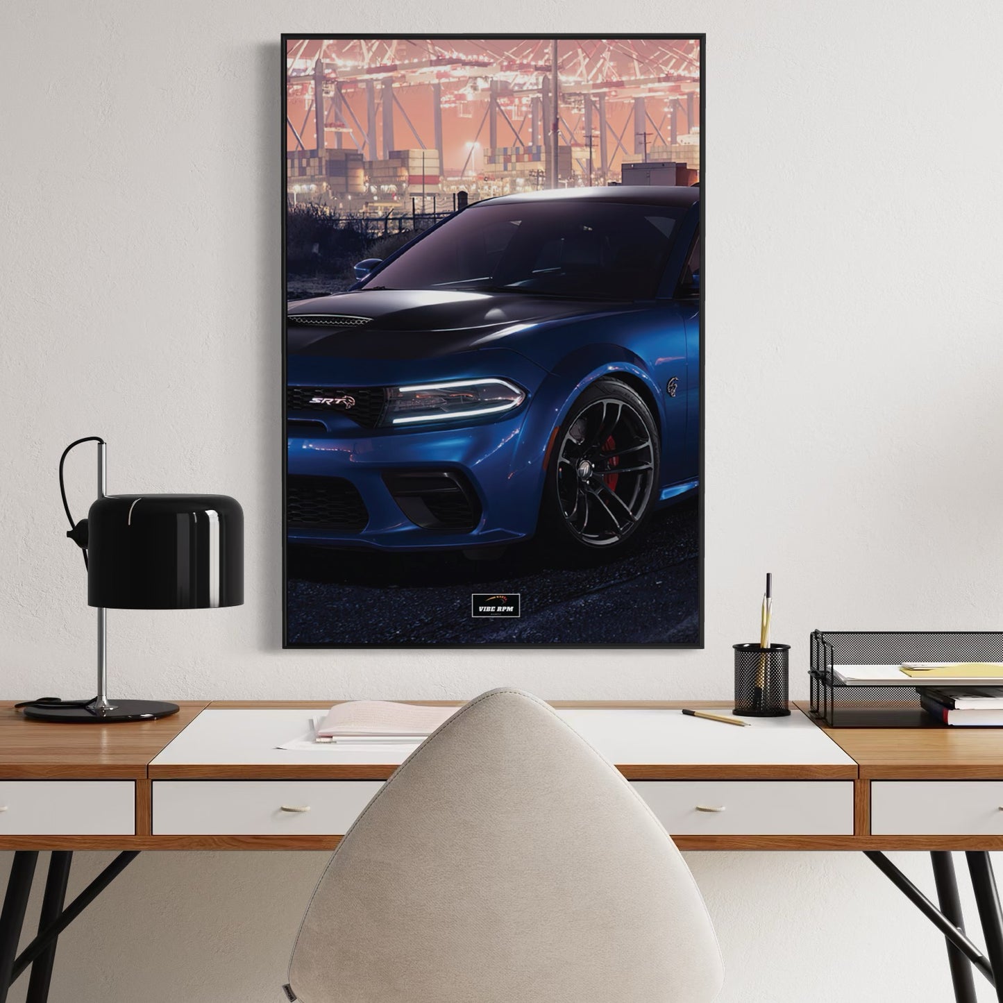 Tableau NÉON Dodge Charger SRT Hellcat