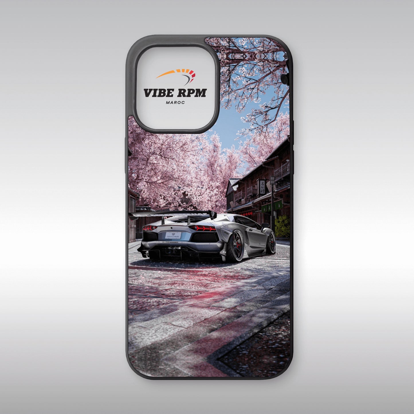 Coque téléphone Lamborghini Aventador VibeRPM, design automobile ultra-luxe, finition mate soft-touch, silicone premium, protection anti-chocs