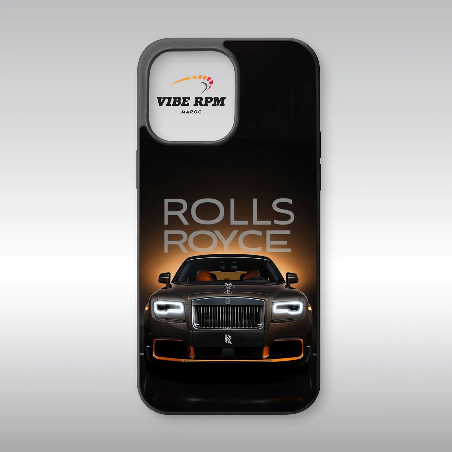 Coque téléphone Rolls-Royce Black Badge Ghost Ékleipsis VibeRPM, design automobile ultra-luxe, finition mate soft-touch, silicone premium