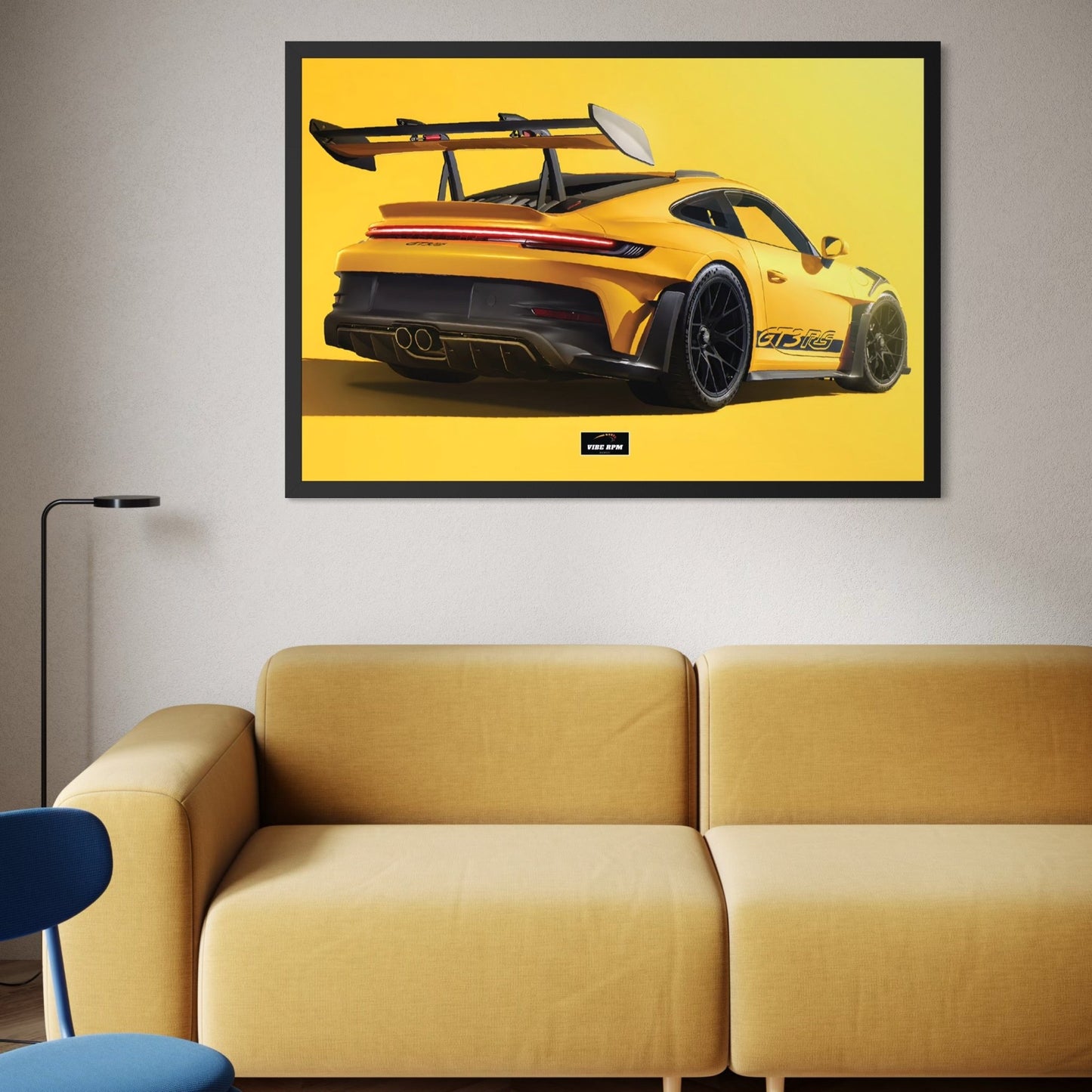 Tableau NÉON Porsche 911 GT3 RS Yellow