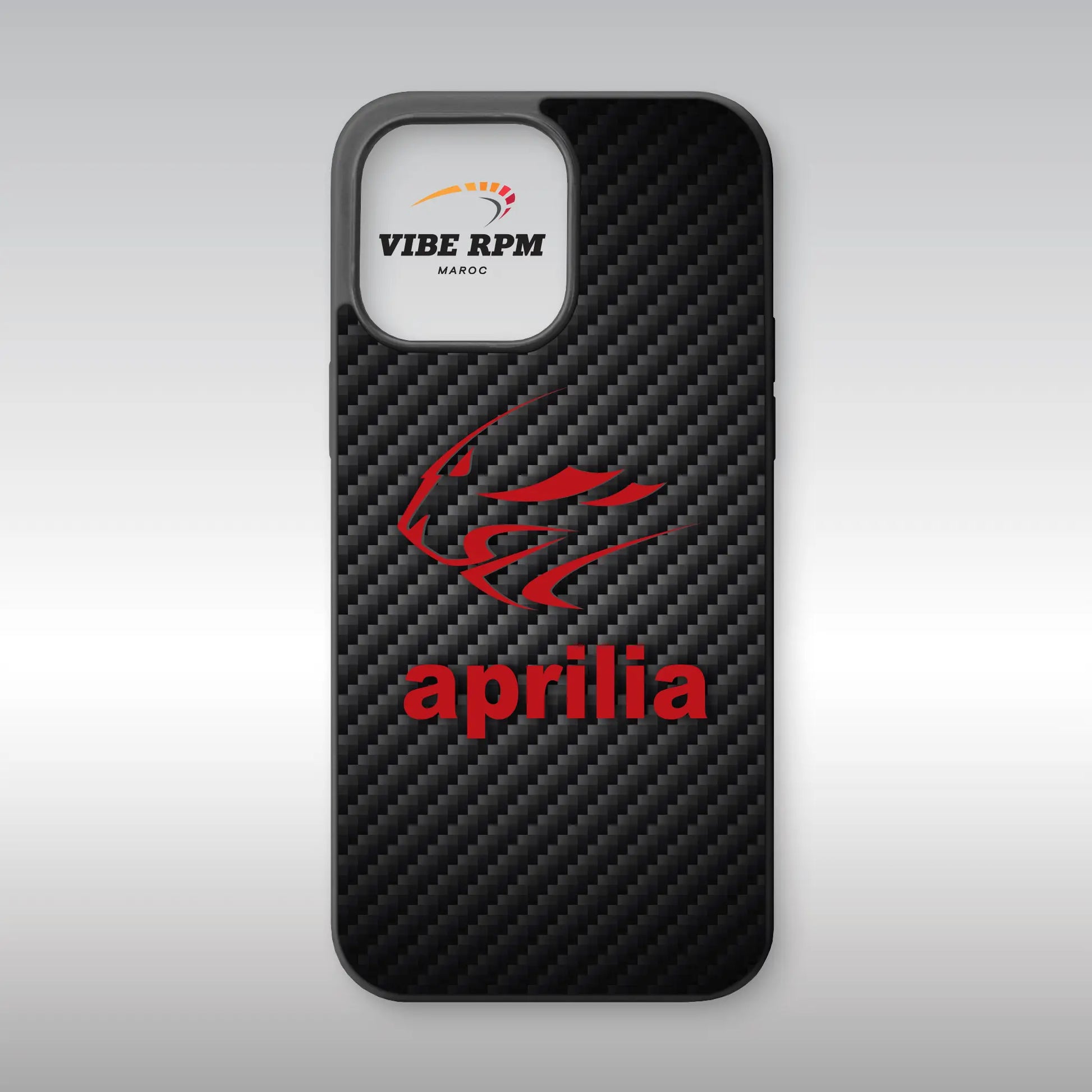 Coque téléphone Aprilia VibeRPM, esprit moto sportive, finition matte, silicone premium, protection anti-chocs, livraison gratuite