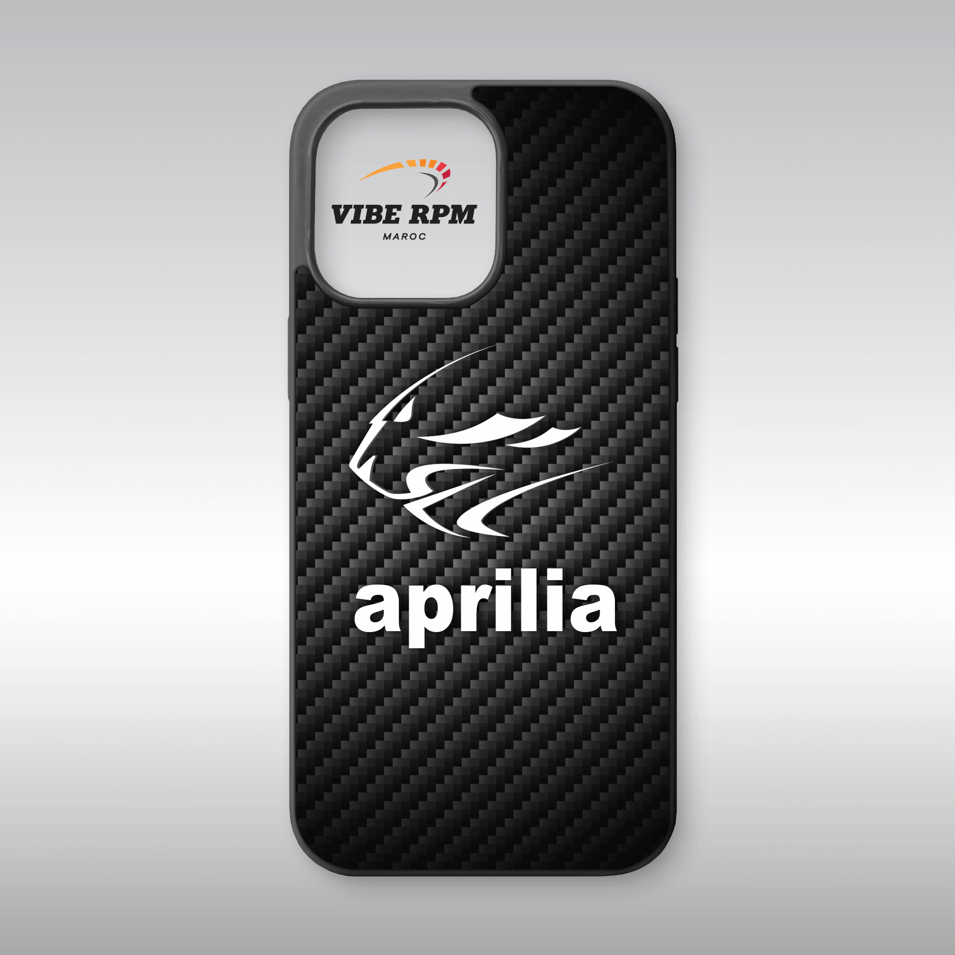 Coque téléphone Aprilia VibeRPM, design italien racing, finition matte, silicone premium, protection anti-chocs, livraison gratuite