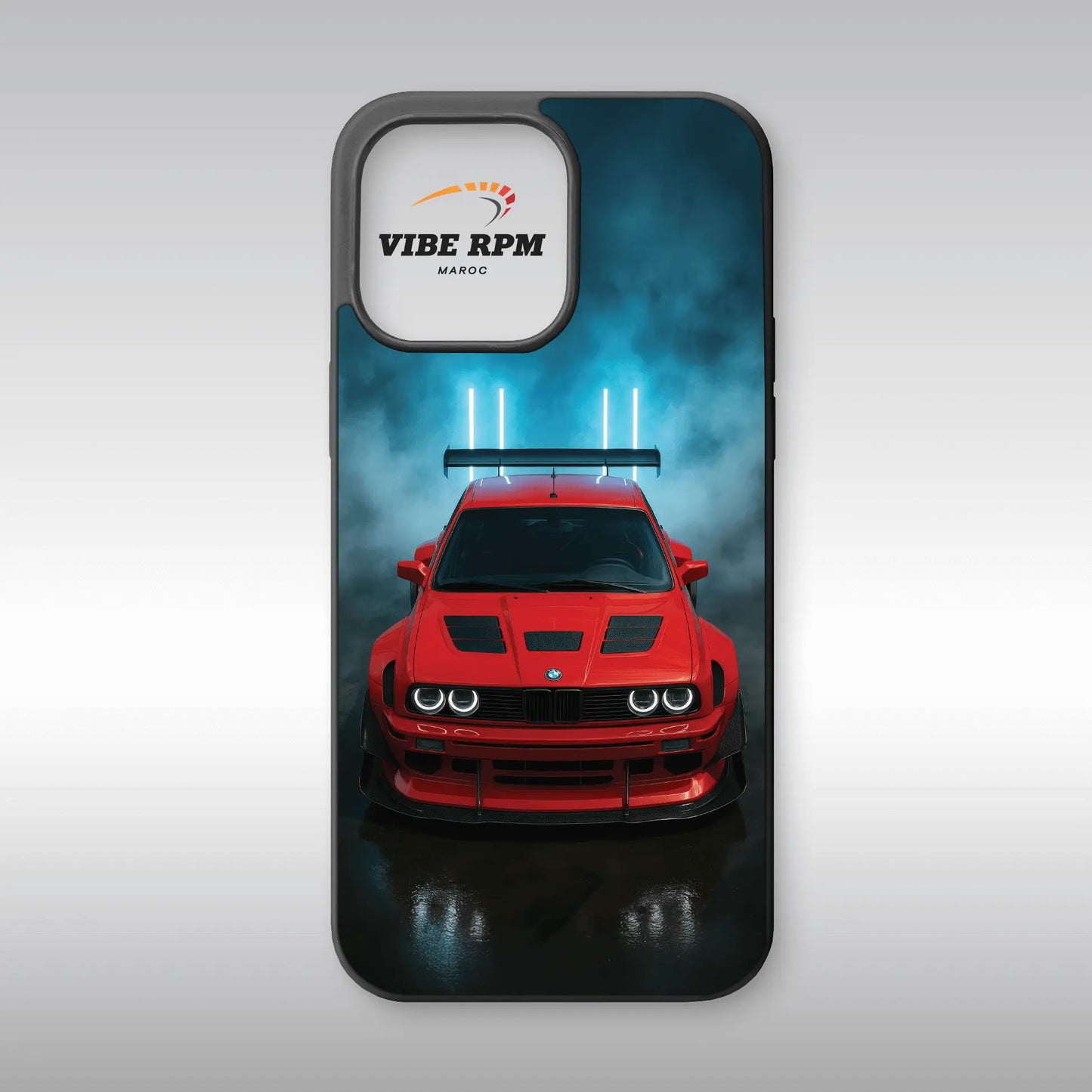 Coque téléphone BMW E30 M3 VibeRPM, design automobile iconique, finition mate soft-touch, silicone premium, protection anti-chocs