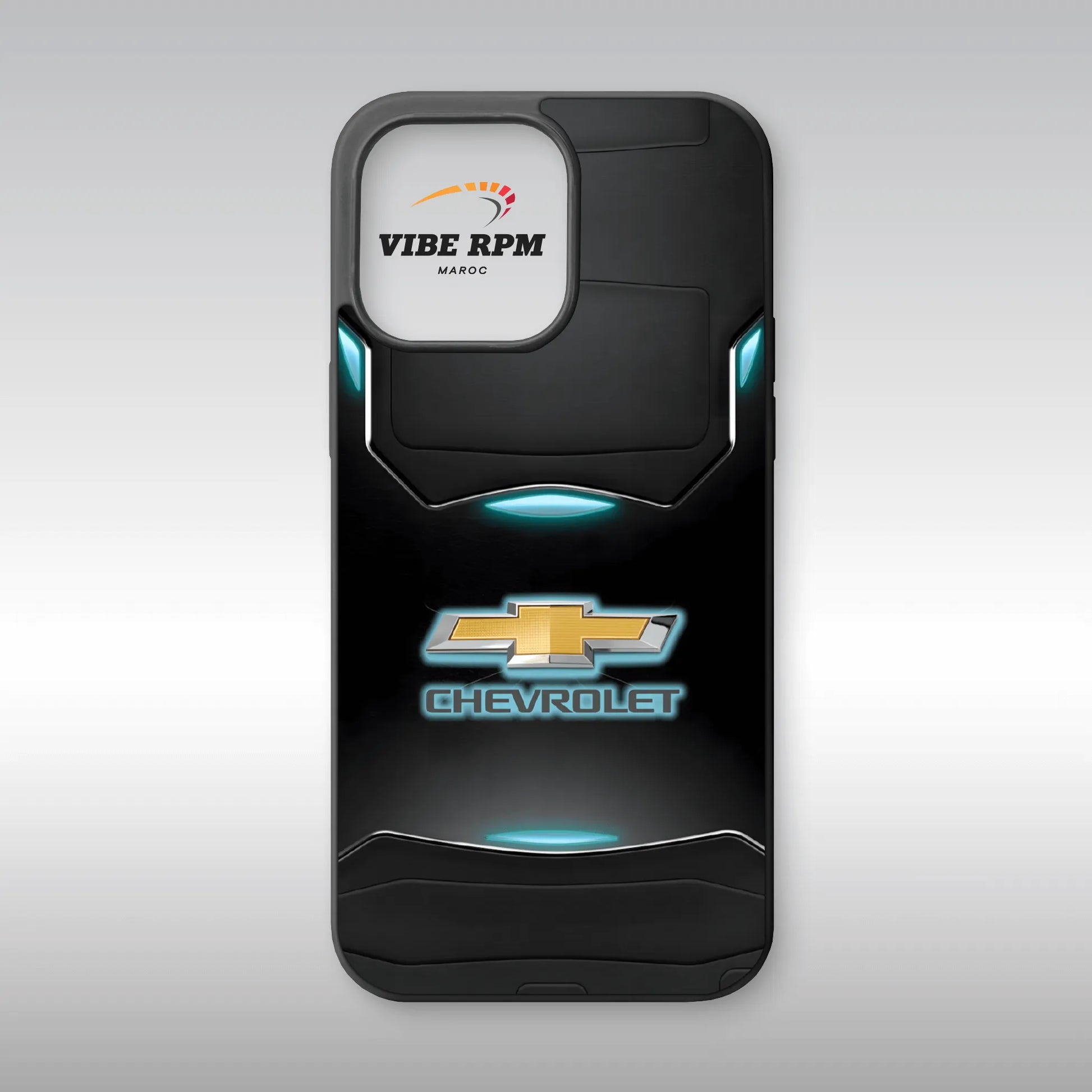 Coque téléphone Chevrolet VibeRPM, design automobile iconique, finition mate soft-touch, silicone premium, protection anti-chocs