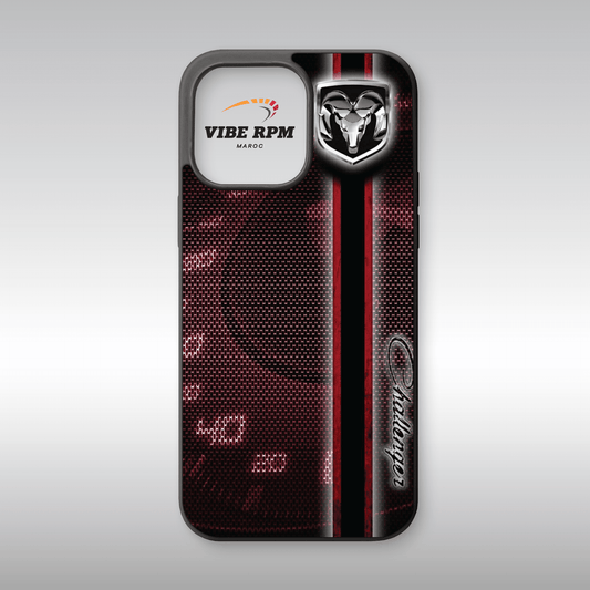 Coque téléphone Dodge VibeRPM, design muscle car, finition matte, protection anti-choc, silicone premium
