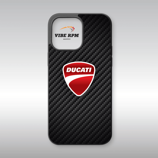 Coque téléphone Ducati VibeRPM, design moto sport, finition matte, silicone premium, livraison gratuite Maroc