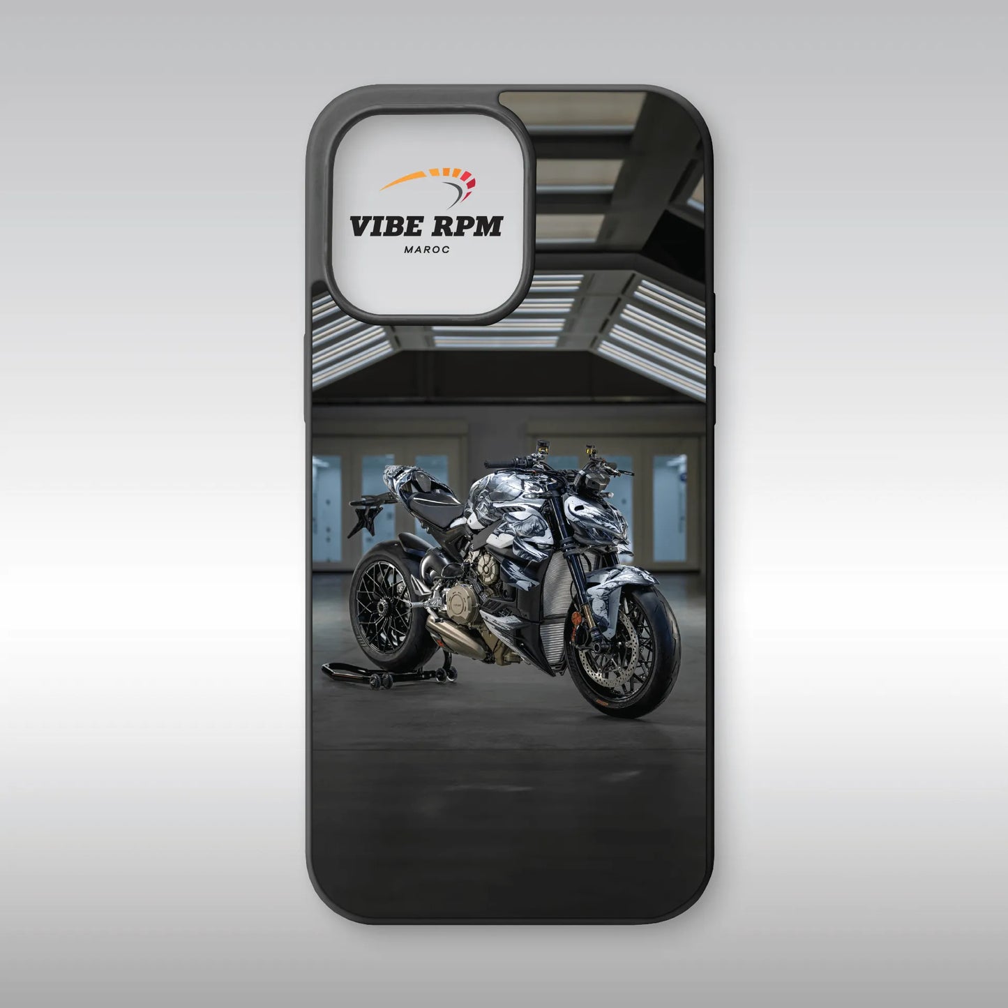 Coque téléphone Ducati Streetfighter V4 VibeRPM, design moto naked iconique, finition mate soft-touch, silicone premium, protection anti-chocs