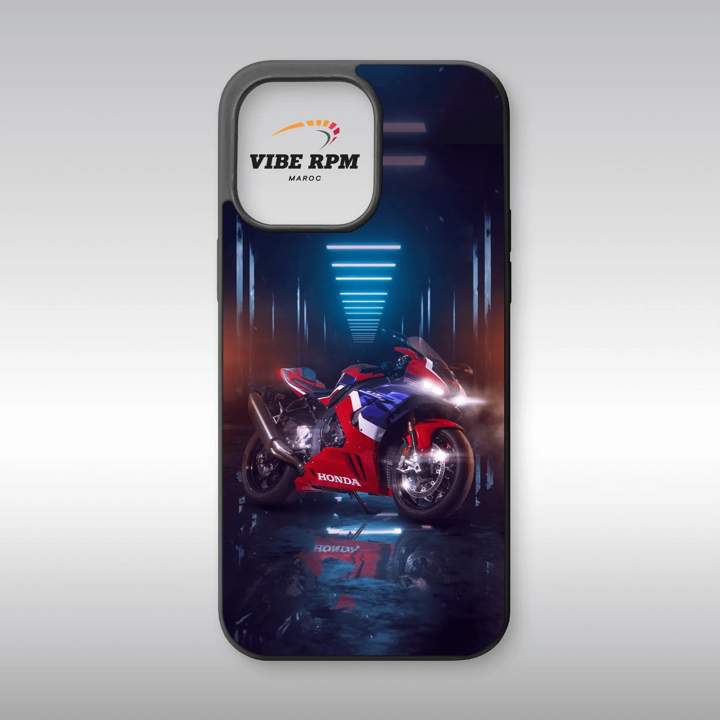 Coque téléphone Honda CBR 1000RR VibeRPM, design superbike iconique, finition mate soft-touch, silicone premium, protection anti-chocs