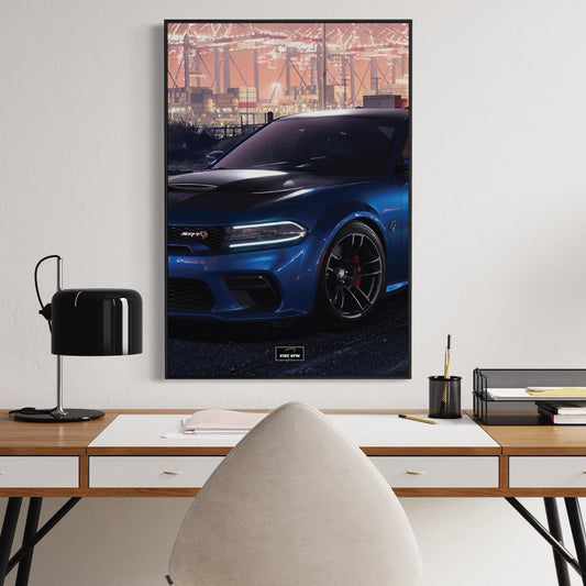 Tableau NÉON Dodge Charger SRT Hellcat