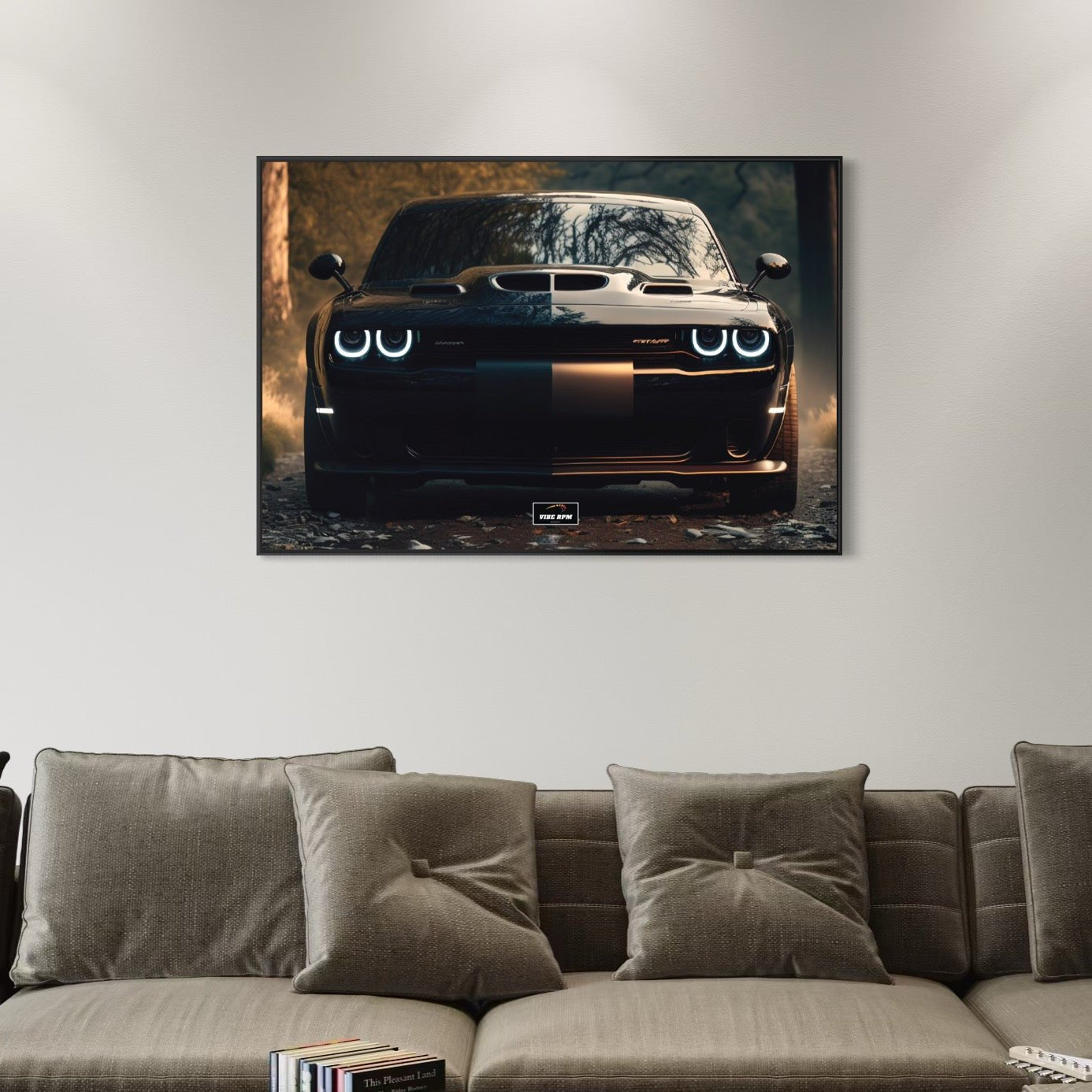 Tableau NÉON Dodge Charger SRT Hellcat