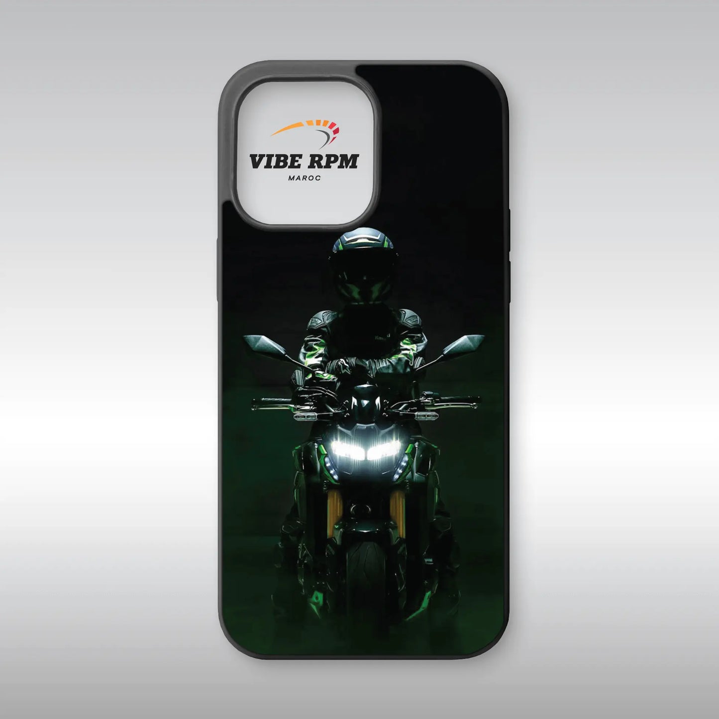 Coque téléphone Kawasaki Z900 VibeRPM, design naked bike streetfighter, finition mate, silicone premium, protection anti-chocs