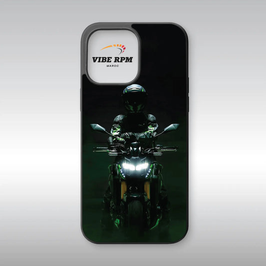 Coque téléphone Kawasaki Z900 VibeRPM, design naked bike streetfighter, finition mate, silicone premium, protection anti-chocs