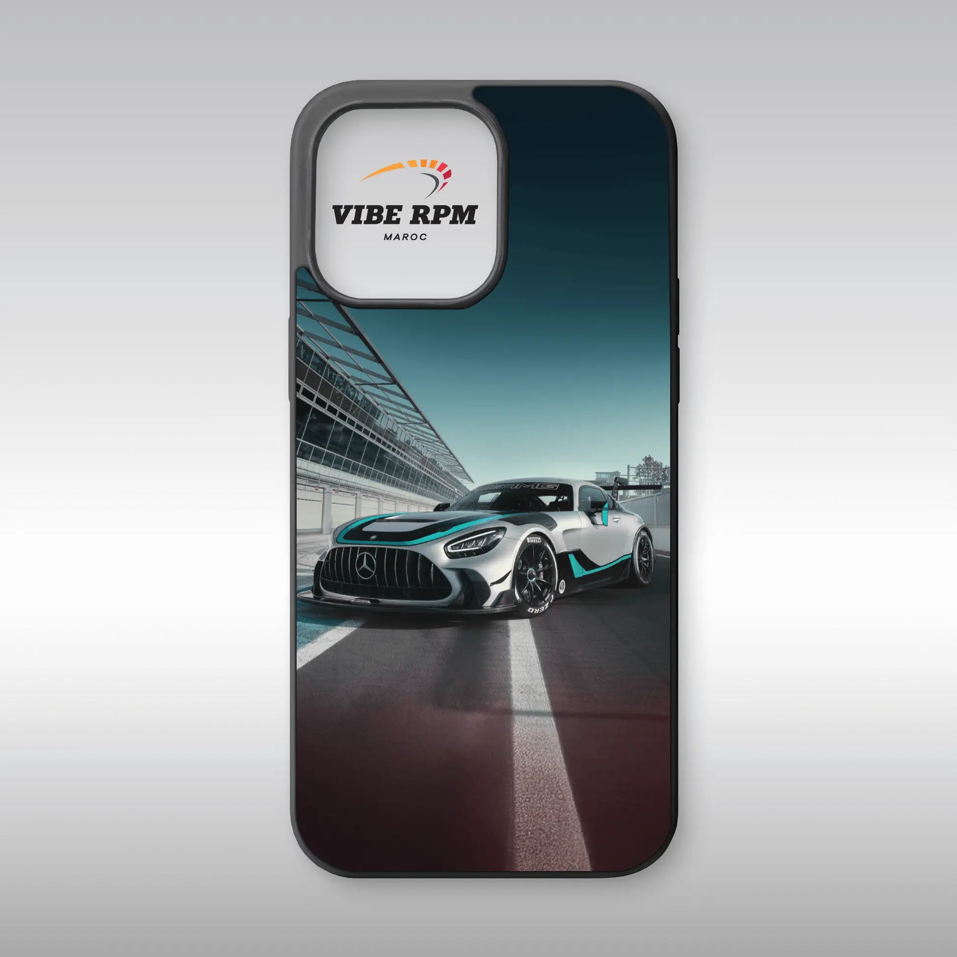 Coque téléphone Mercedes-AMG VibeRPM, design performance allemande, finition matte, silicone premium, protection anti-chocs, livraison gratuite