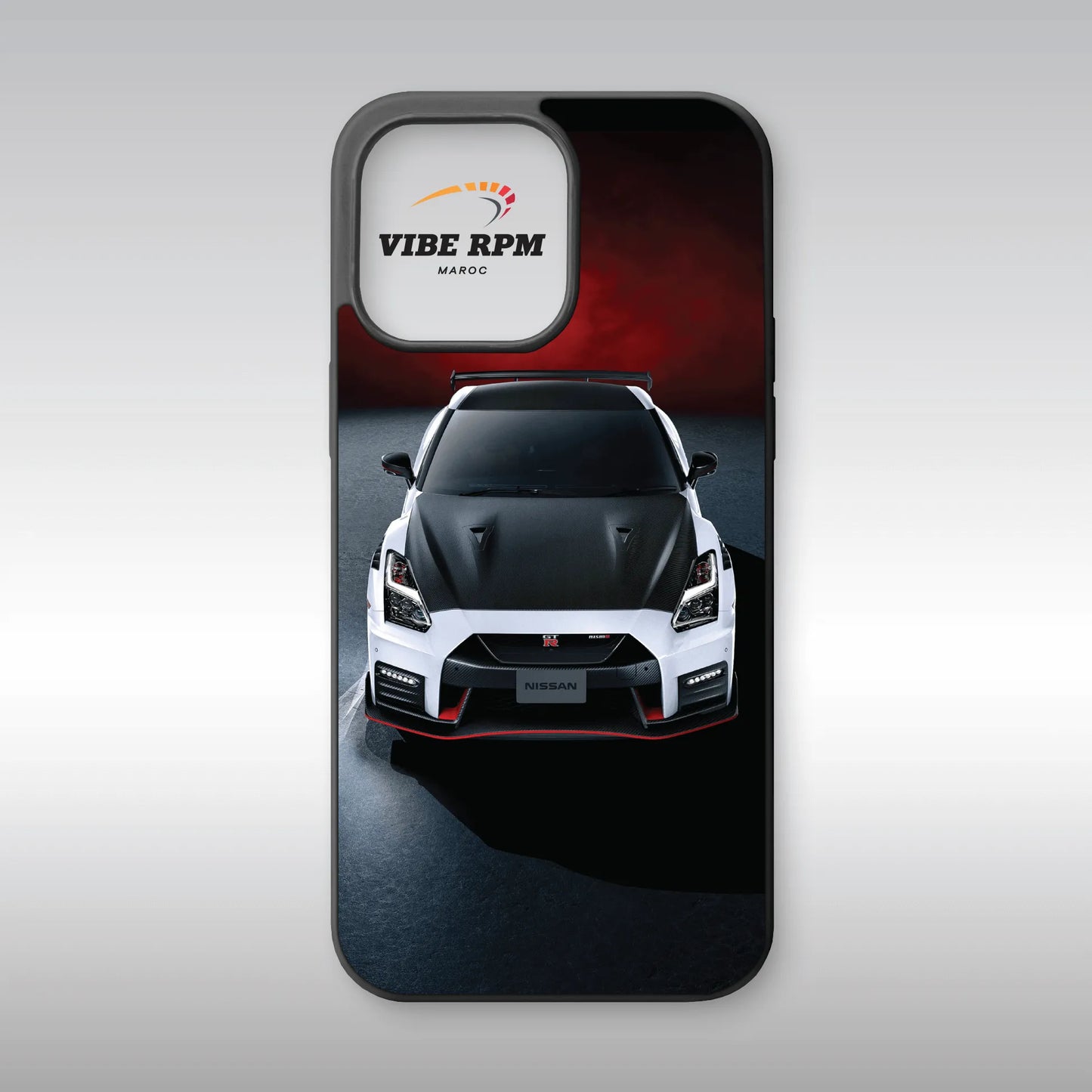 Coque téléphone Nissan GT-R NISMO VibeRPM, design sportif iconique, finition mate soft-touch, silicone premium, protection anti-chocs