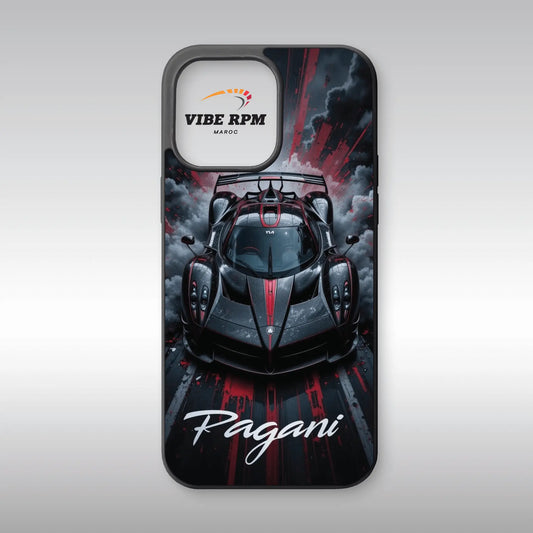 Coque téléphone Pagani VibeRPM, design hypercar italien exclusif, finition matte, silicone premium, protection anti-chocs, livraison gratuite