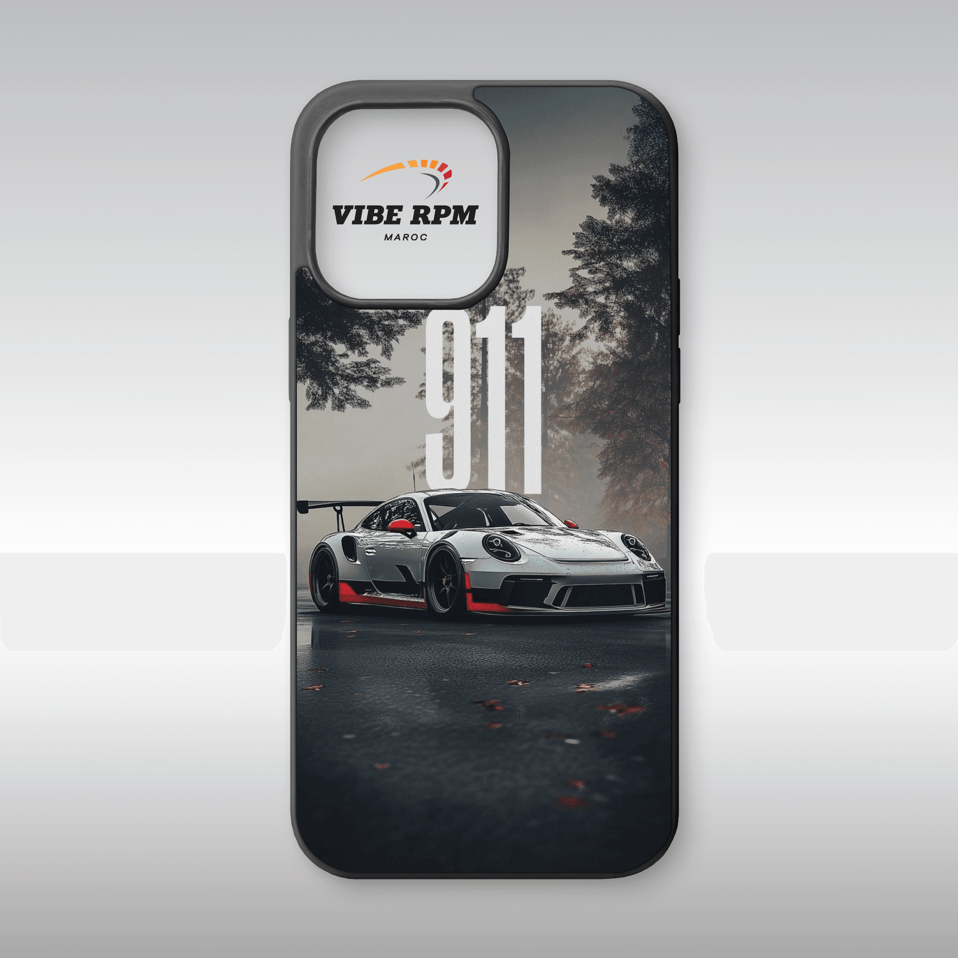 Coque téléphone Porsche 911 VibeRPM, design iconique et sportif, finition matte, silicone premium, protection anti-chocs, livraison gratuite