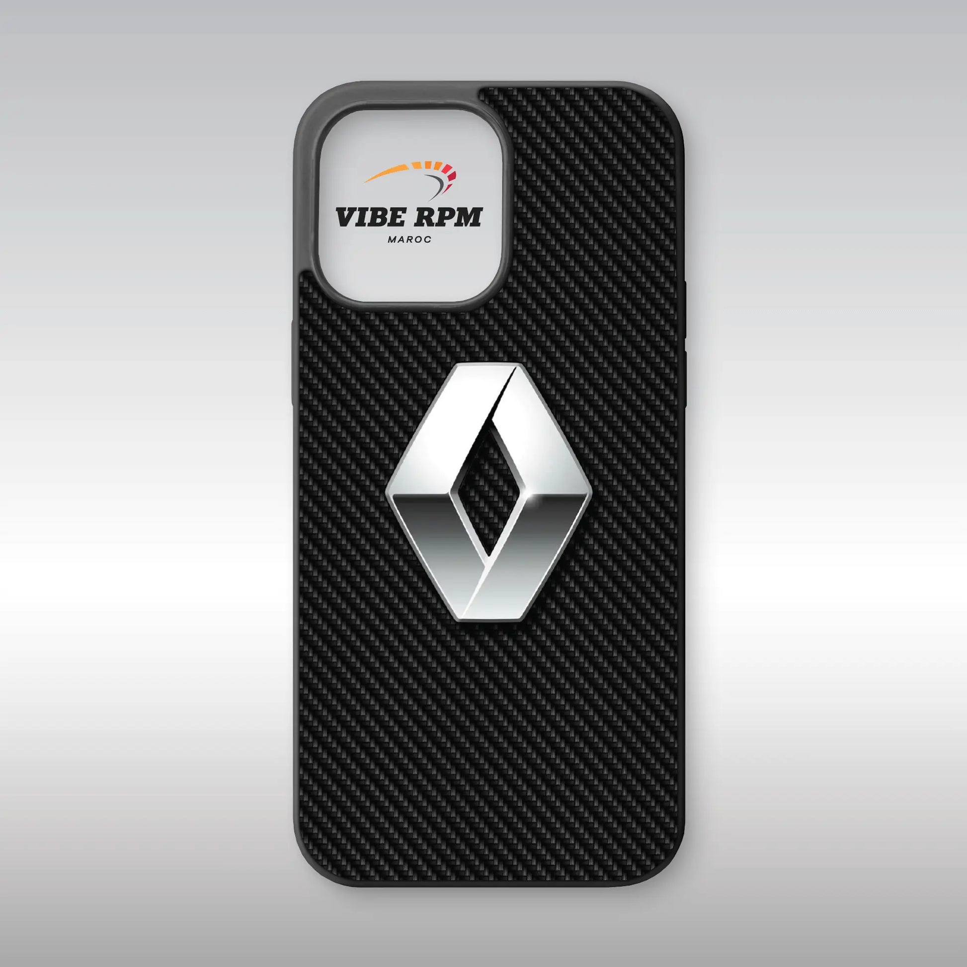 Coque téléphone Renault VibeRPM, logo emblématique, design moderne, finition matte, silicone premium, protection anti-chocs, livraison gratuite