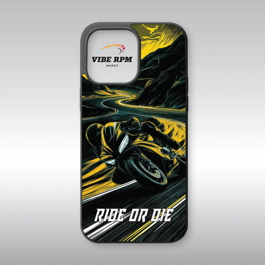 Coque téléphone Ride Or Die, design biker moto, silicone premium, finition mate, protection anti-chocs, VibeRPM