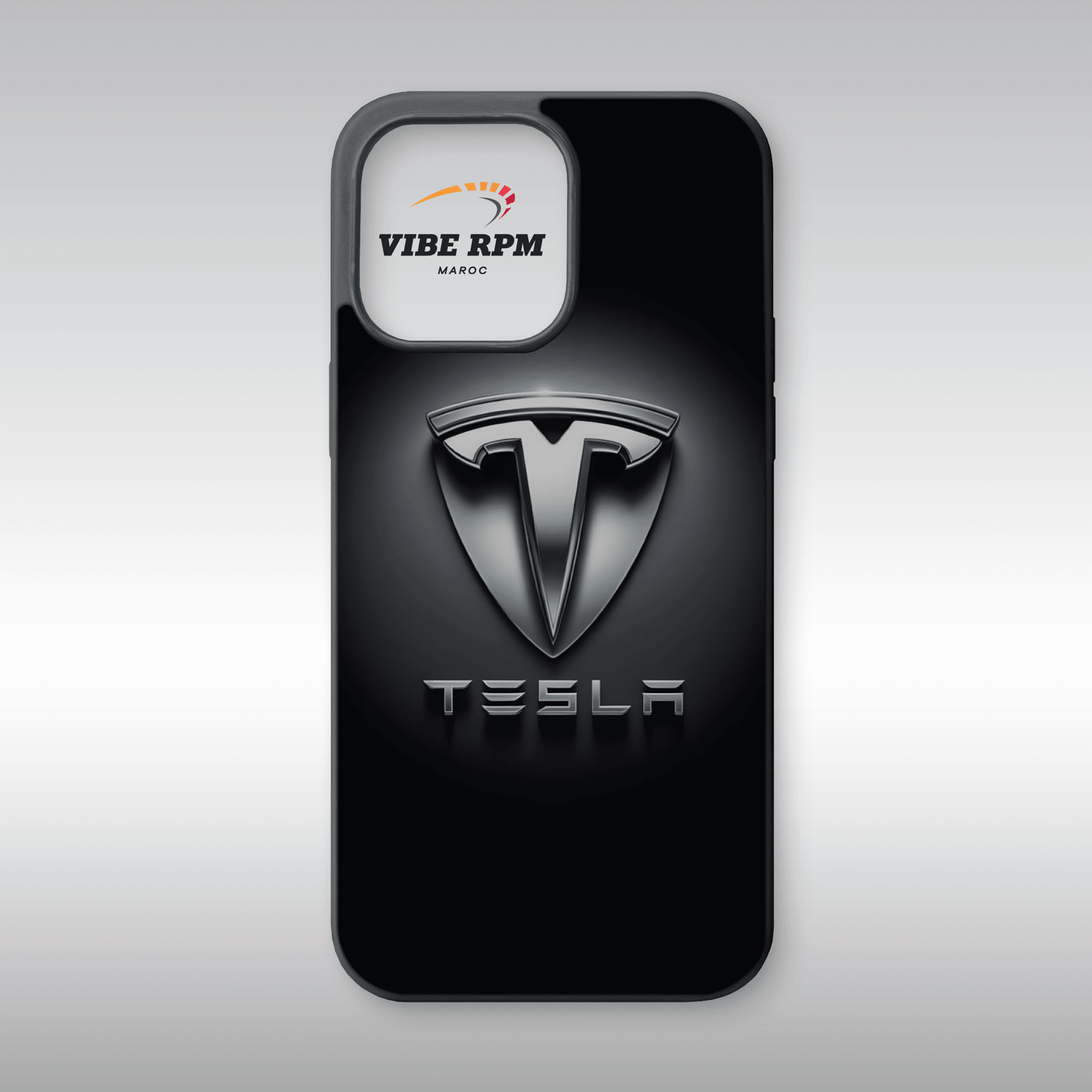 Coque téléphone Tesla VibeRPM, design minimaliste, finition matte, silicone premium, protection anti-choc