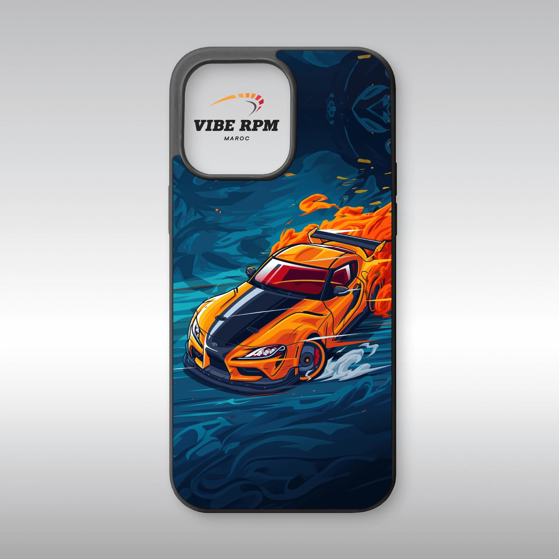 Coque téléphone Toyota Supra Sports Car VibeRPM, design automobile ultra-luxe, finition mate soft-touch, silicone premium, protection anti-chocs