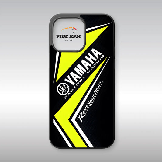 Coque téléphone Yamaha Factory Racing VibeRPM, design moto racing, finition matte, silicone premium, protection anti-chocs, livraison gratuite