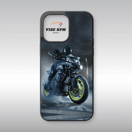 Coque téléphone Yamaha MT-10 VibeRPM, design moto naked iconique, finition mate soft-touch, silicone premium, protection anti-chocs