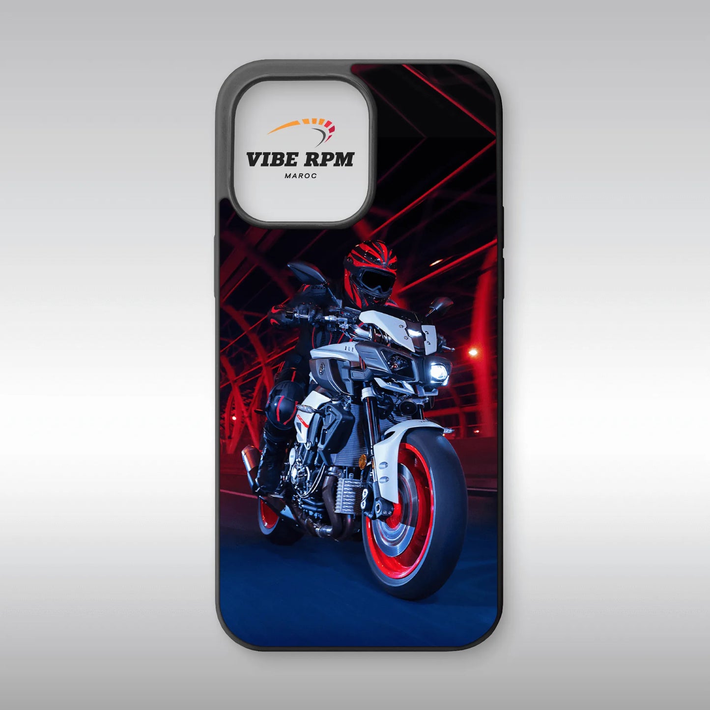 Coque téléphone Yamaha MT-10 VibeRPM, design moto naked iconique, finition mate soft-touch, silicone premium, protection anti-chocs