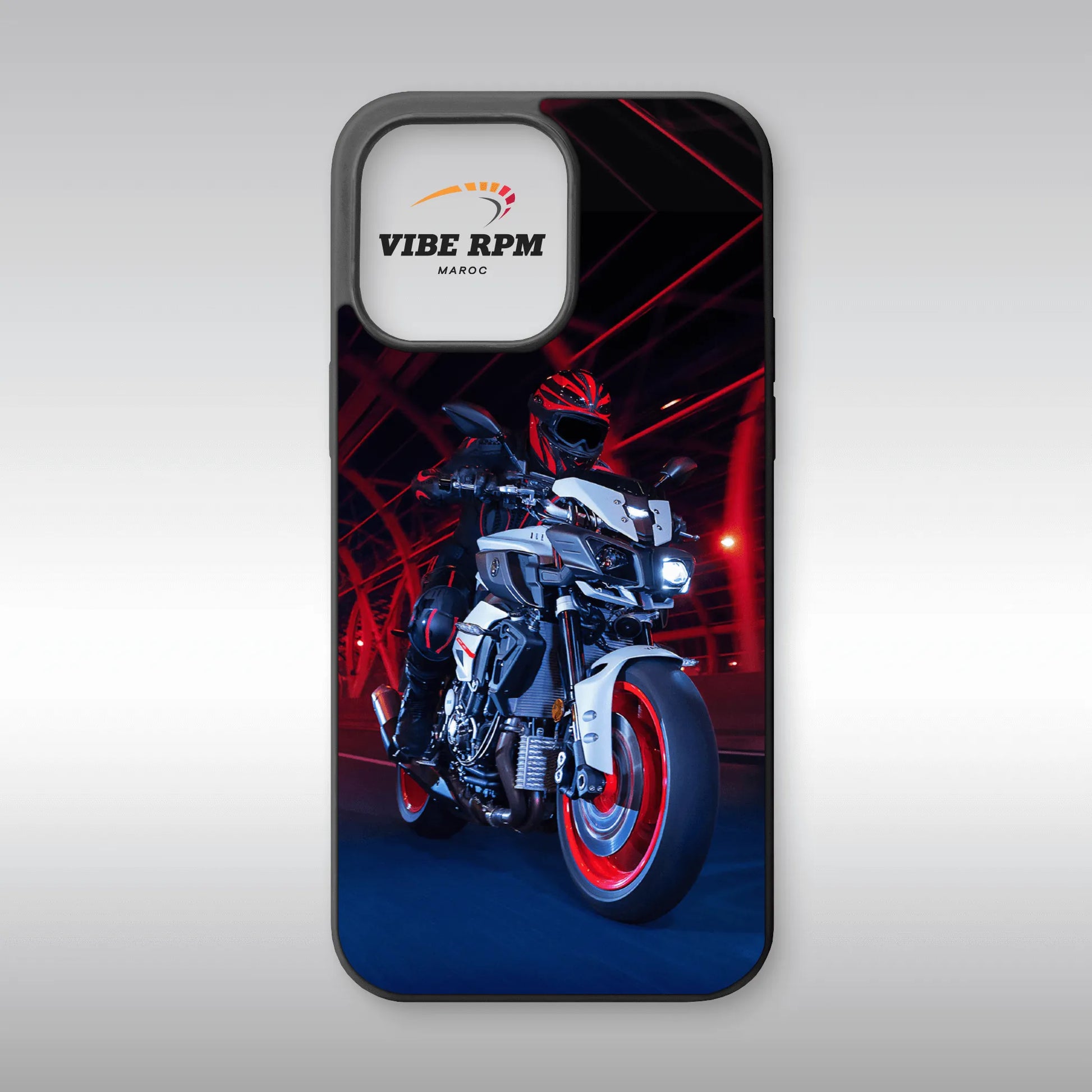 Coque téléphone Yamaha MT-10 VibeRPM, design moto naked iconique, finition mate soft-touch, silicone premium, protection anti-chocs