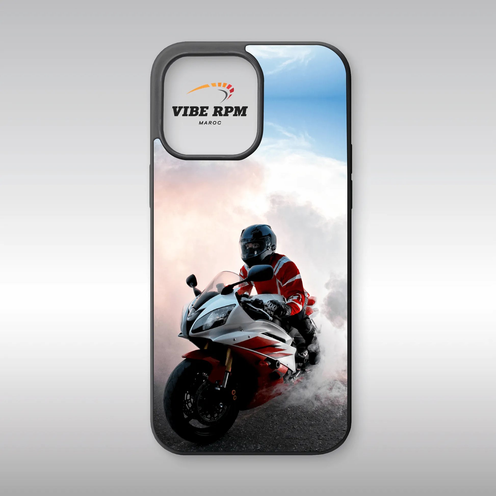 Coque téléphone Yamaha R6 VibeRPM, design racing supersport, finition mate soft-touch, silicone premium, protection anti-chocs